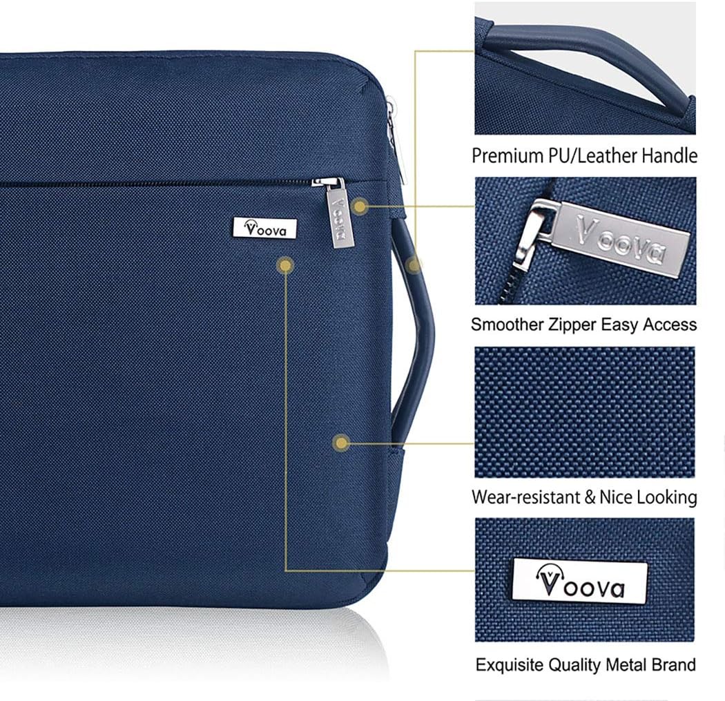 Voova Laptop Sleeve Case 14 15 Inch with Handle, 360° Protective Waterproof Slim Computer Bag Cover Compatible with MacBook Air 15 M2/M3/M4 2024-2025, MacBook Pro 14/15, Hp Chromebook 14, Blue