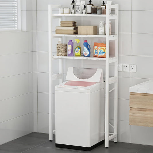 Gdrasuya10 3-Tiers Over The Washer and Dryer Storage Shelf for Laundry Room, Standing Washer Storage Utility Rack Shlef Laundry Storage Shelf Organizer Space Save (All White)