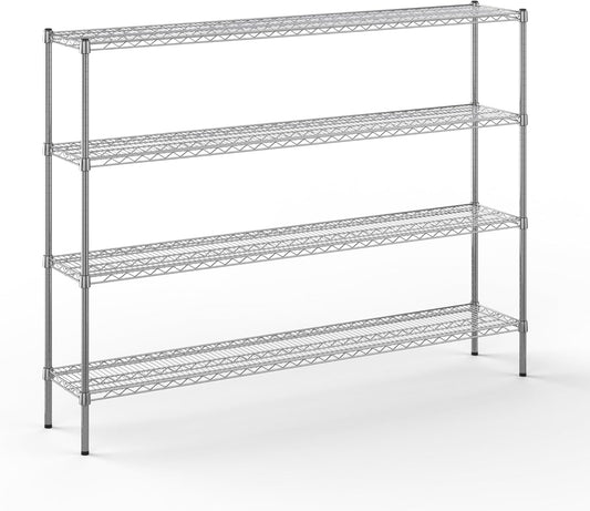 14" Deep x 72" Wide x 54" Height Wire Shelving Kit | 4-Tier | NSF Commercial Storage Rack Unit