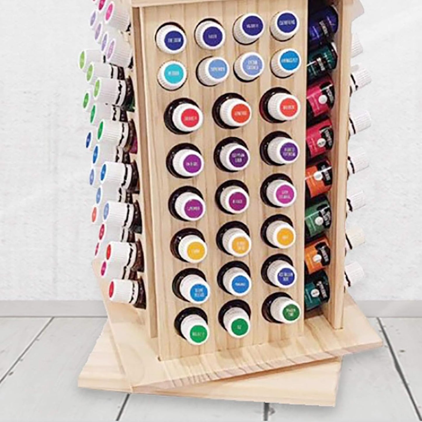 Rotating Essential Oils Storage Rack,8 Tiers 104 Slot Oil Bottle Display Storage Organizer,Hold 5ml & 15ml Bottles,for Home, Beauty Salon, Perfume Store