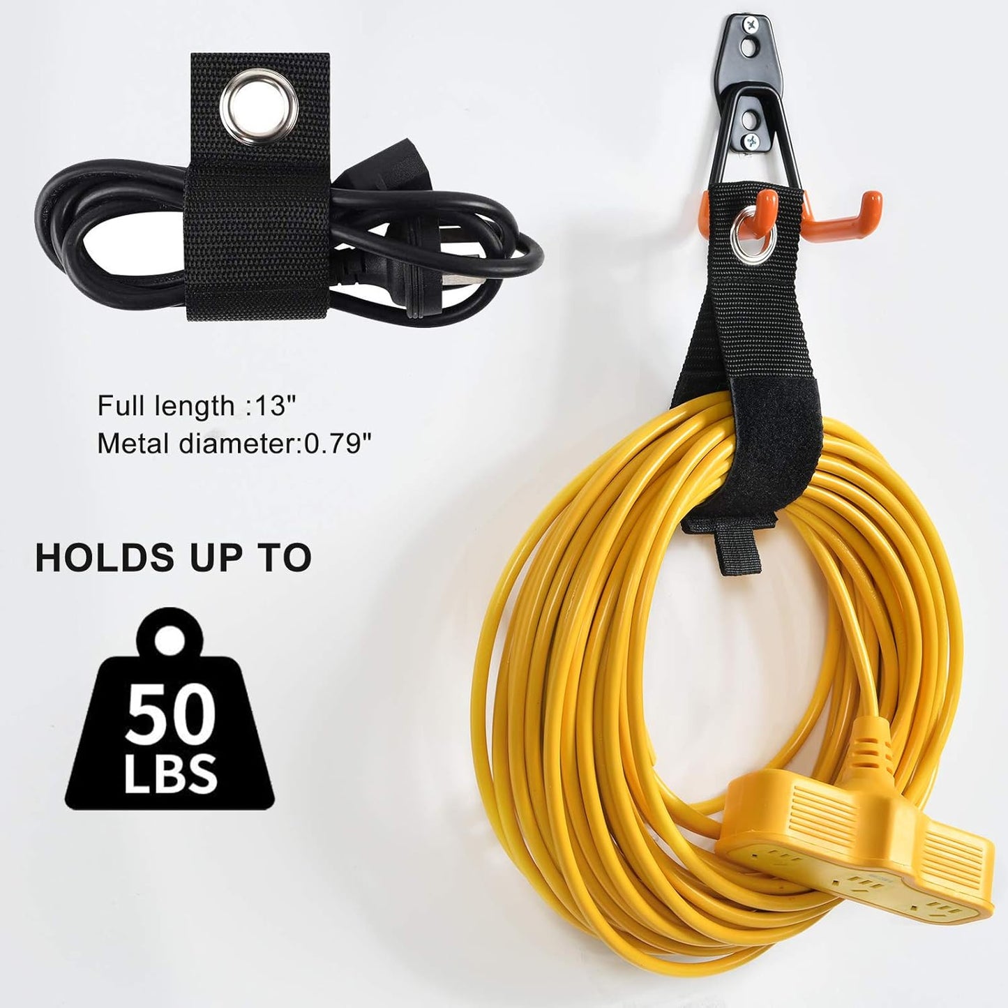 AOBEN Garage Hooks Heavy Duty, Steel Garage Storage Hooks, Utility Tool Hangers and Combinable Wall Mount Garage Hooks for Organizing Ladders, Bikes, Hoses, and More Equipment (Small J, 5 Pack)