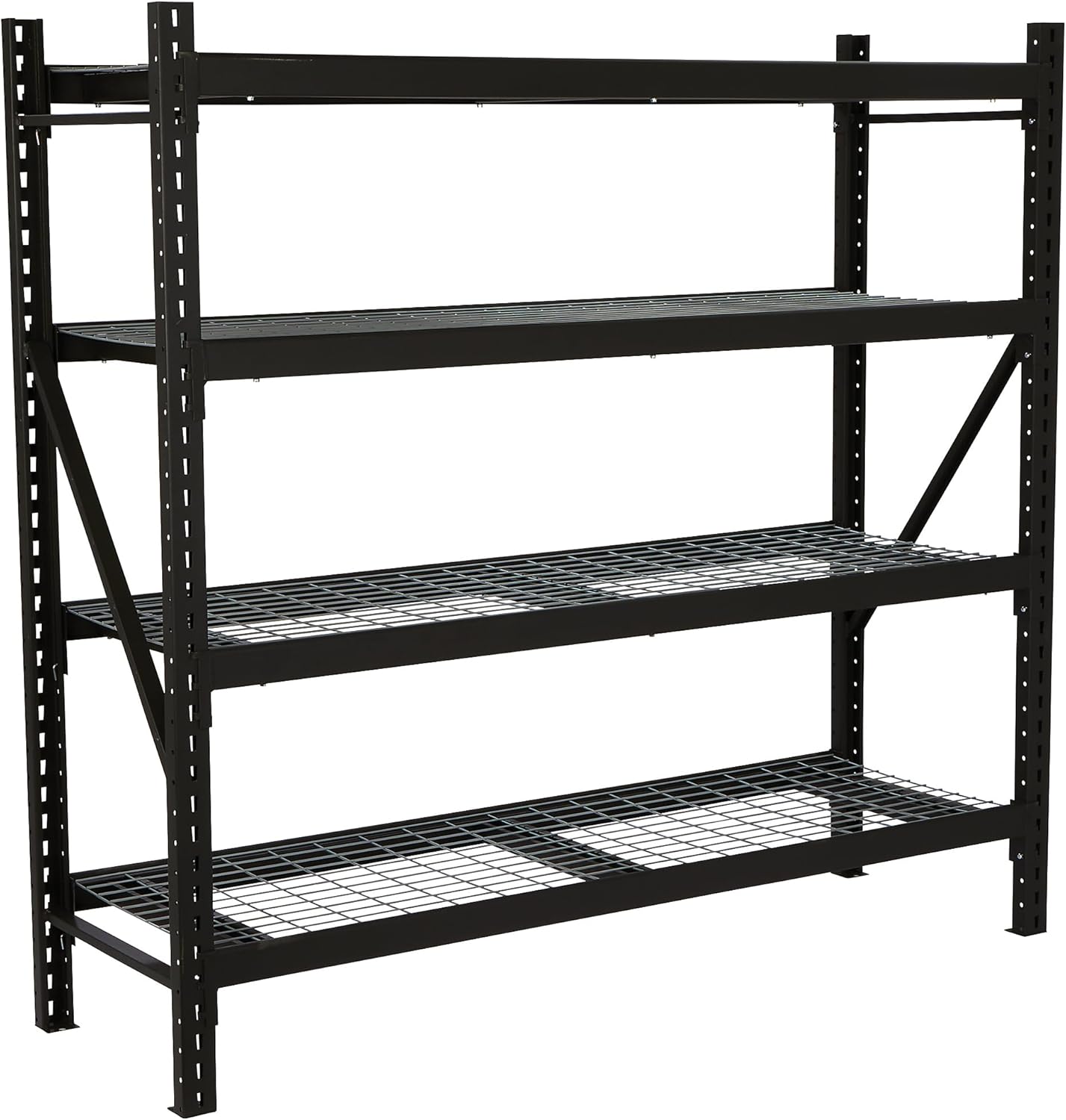 Ironton 4-Tier Industrial Steel Shelving Unit, 8,000-Pound Load Capacity, Garage Storage Rack, 77" W x 24" D x 72" H