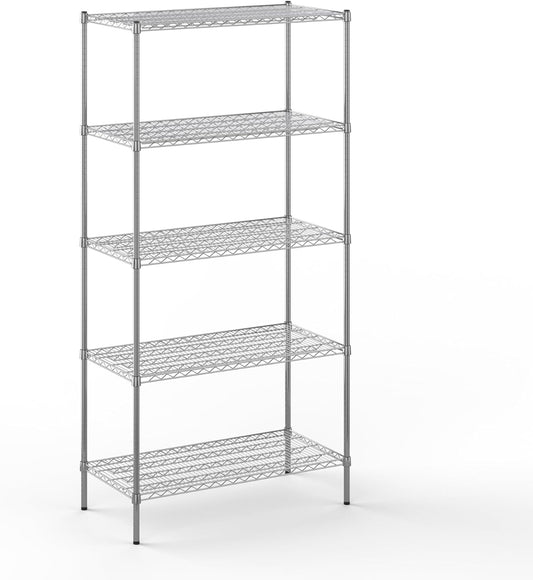 21" Deep x 42" Wide x 86" Height Wire Shelving Kit | 5-Tier | NSF Commercial Storage Rack Unit