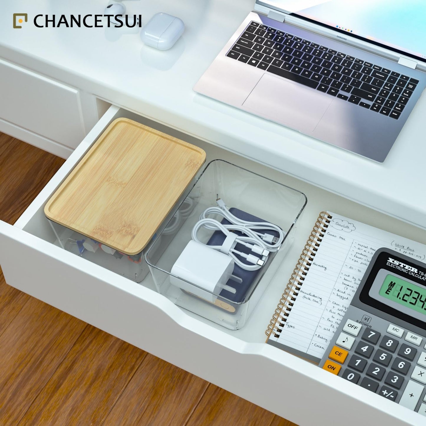 CHANCETSUI Stackable Storage Bins with Lids: Clear, 5x7, 2 Pack