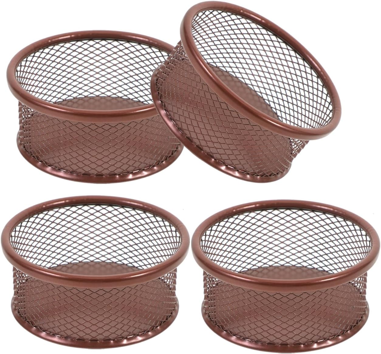 VILLCASE Paper Clip Holder, PaperClip Holders for Desk, Metal Mesh Paperclip Dispenser Organizer Desktop Binder Clip Holder Container for Home Office School, 4pcs