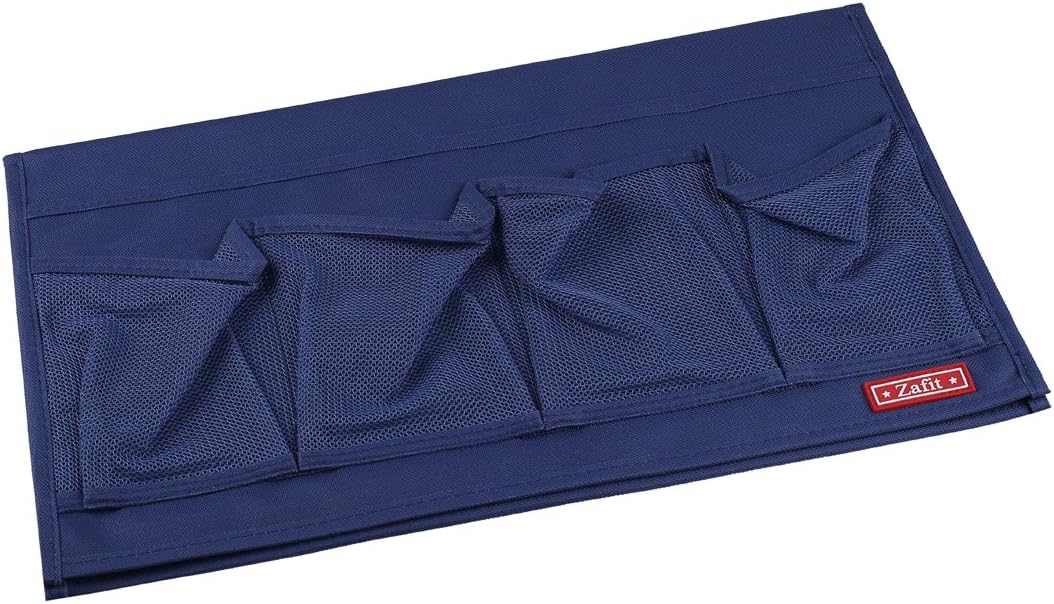 6 Pockets Bedside Storage Organizer, Table cabinet Storage Organizer Bedside Organizer Caddy for Remotes Phone Glasses (6 Pockets-Blue)