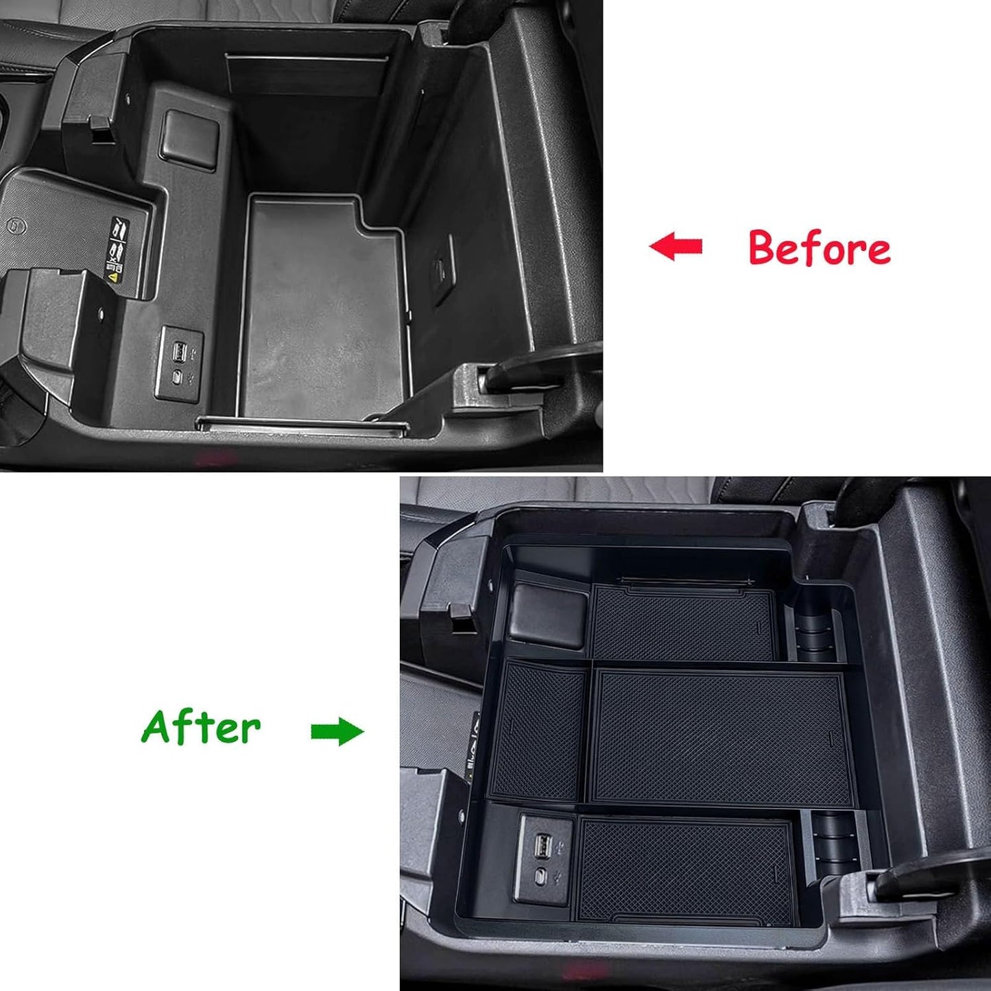 Center Console Tray for 2022-2024 2025 Chevy Silverado/GMC Sierra 1500 and 2024 2025 Silverado/Sierra 2500/3500HD Accessories, Armrest Box Storage Organizer (Fits Bucket Seat Console Only)