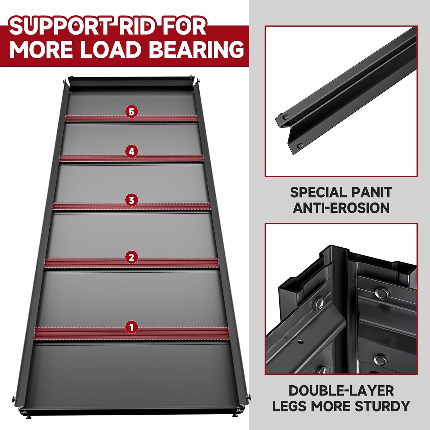 5-Tier 60" W x 24" D x 72" H Garage Shelving Units 3000LBS Shelves Garage Heavy Duty Metal Shelf Unit Adjustable Basement Industrial Storage Racks