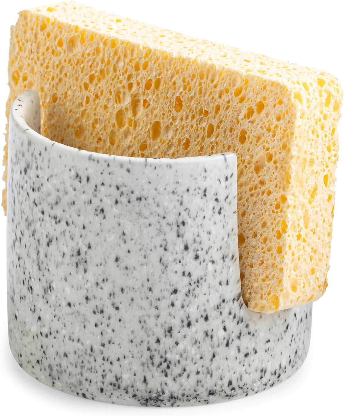 Kitchen Sink Sponge Holder, Dish Sponge Rack Ceramic Brush Holder Farmhouse Kitchen Dish Rack for Brush, Scrubbers, Bathroom, Sink, Speckled Glaze
