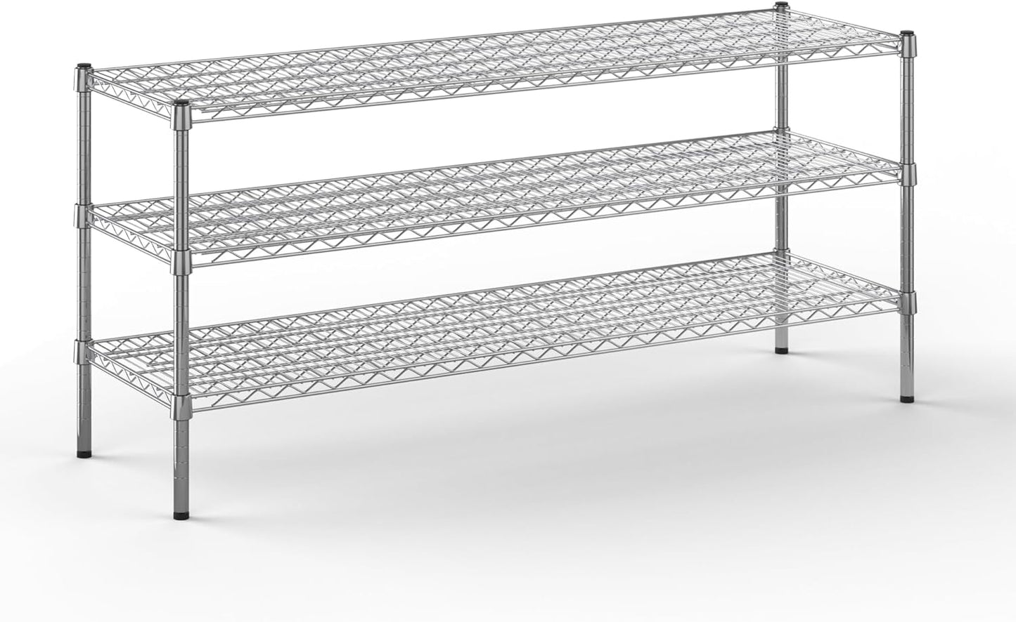 18" Deep x 60" Wide x 27" Height Wire Shelving Kit | 3-Tier | NSF Commercial Storage Rack Unit