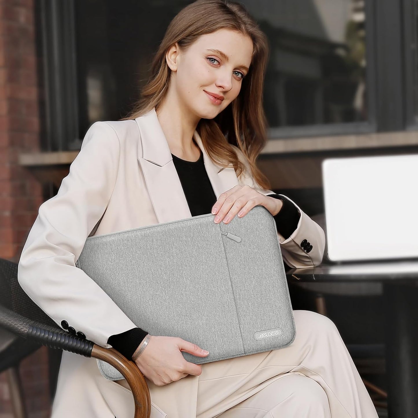 MOSISO Laptop Case 13.3 inch, 13-13.3 inch Laptop Sleeve Compatible with MacBook Air/Pro 13/Pro 14 M5 M4 M3 M2 M1, HP Dell ASUS Lenovo,Polyester Vertical Computer Sleeve Bag with Pocket, Gray