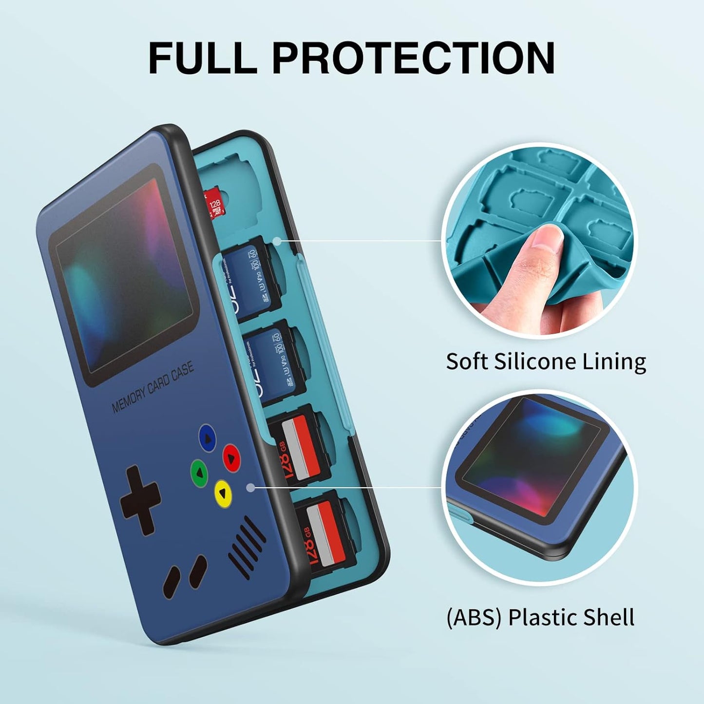 HEIYING SD Card Holder for SD/TF Cards,Portable Memory Card Storage Case Compatible with 20 SDXC SDHC and 20 TF Cards Slots