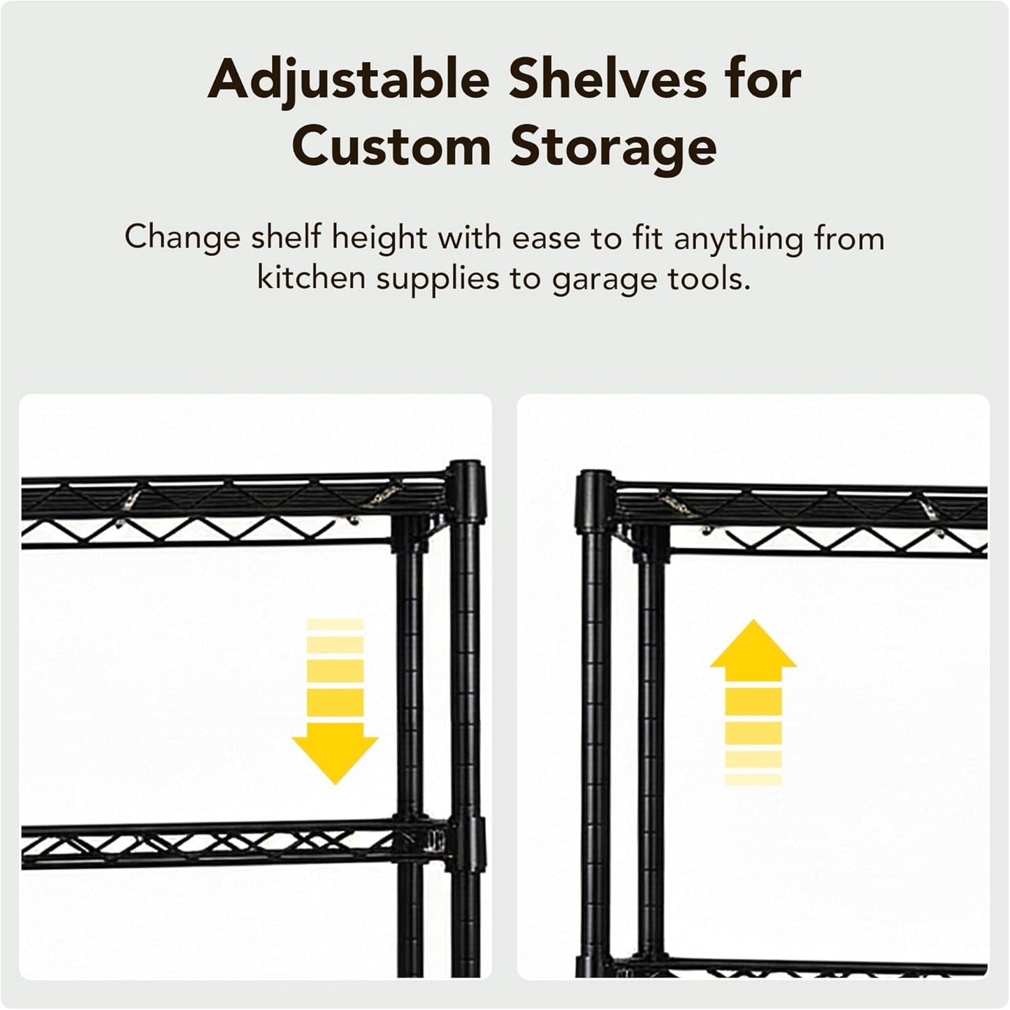 5 Tier Wire Shelving Unit Storage Rack, Metal Heavy Duty Utility Organizers, Organization Units for Products Plant Pantry, Garage, Laundry Racks Durable Shelf Stand,14"W x 30"L x 60"H, Black