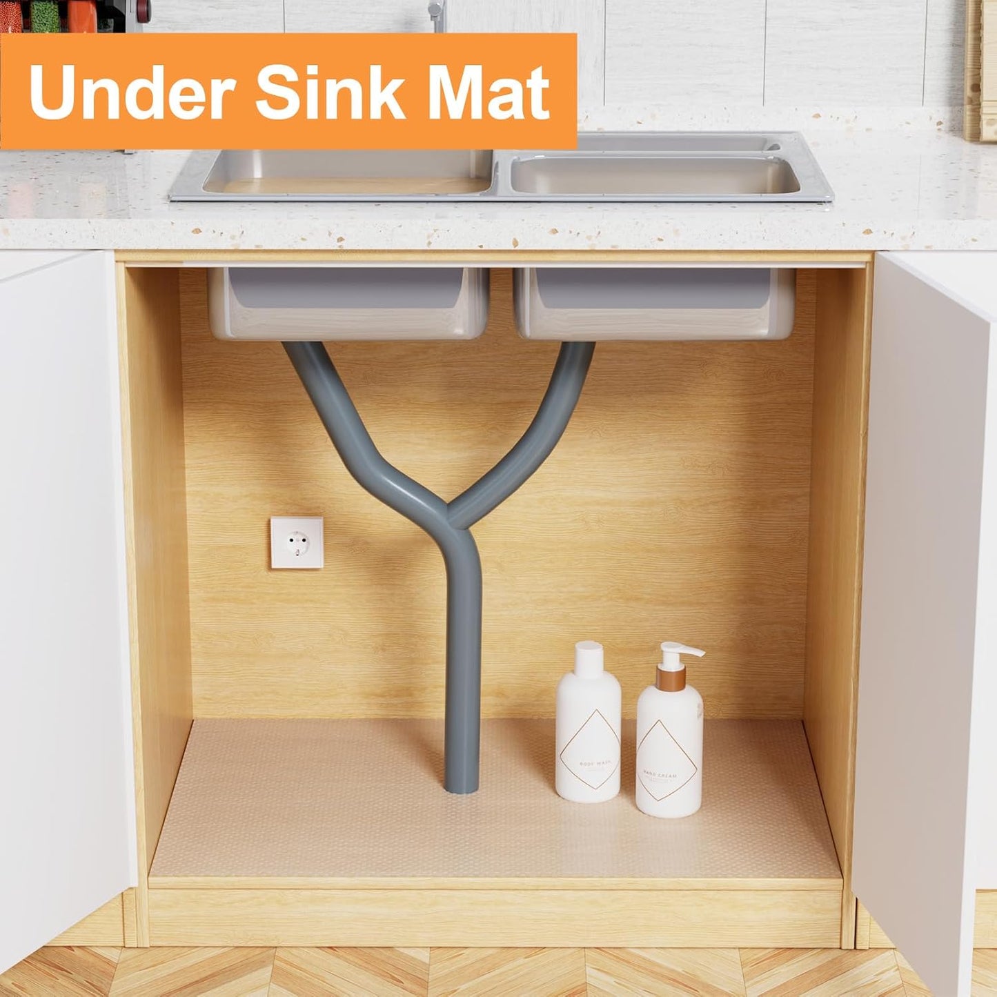 Large Shelf Liner 20 inch Wide - Waterproof Under Sink Mat - Easy to Cut Translucent Cabinets Liners for Kitchens Cupboard Drawer Pantry 20 X 300 Inch Clear