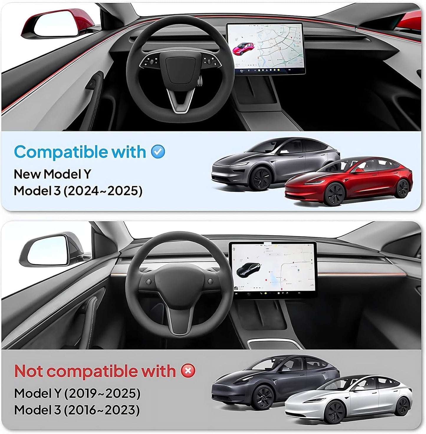 4PCS Upgraded Tesla Model Y Juniper (2024–2026) Accessories & Tesla Model 3 (2025 Highland) Accessories Center Console Organizer, Hidden Storage Box, Cup Holder, and Armrest Drawer Organizer