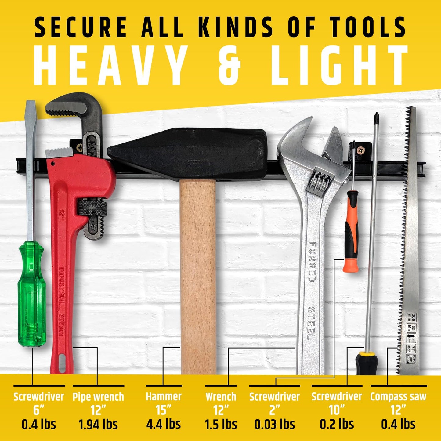 17" Heavy-Duty Magnetic Tool Holder (Upgraded Version) - Extremely Powerful Magnetic Pull Force to Hold Heavy Tools - Professional Space-Saving Magnetic Bar - Tool Organizer Rack/Strip
