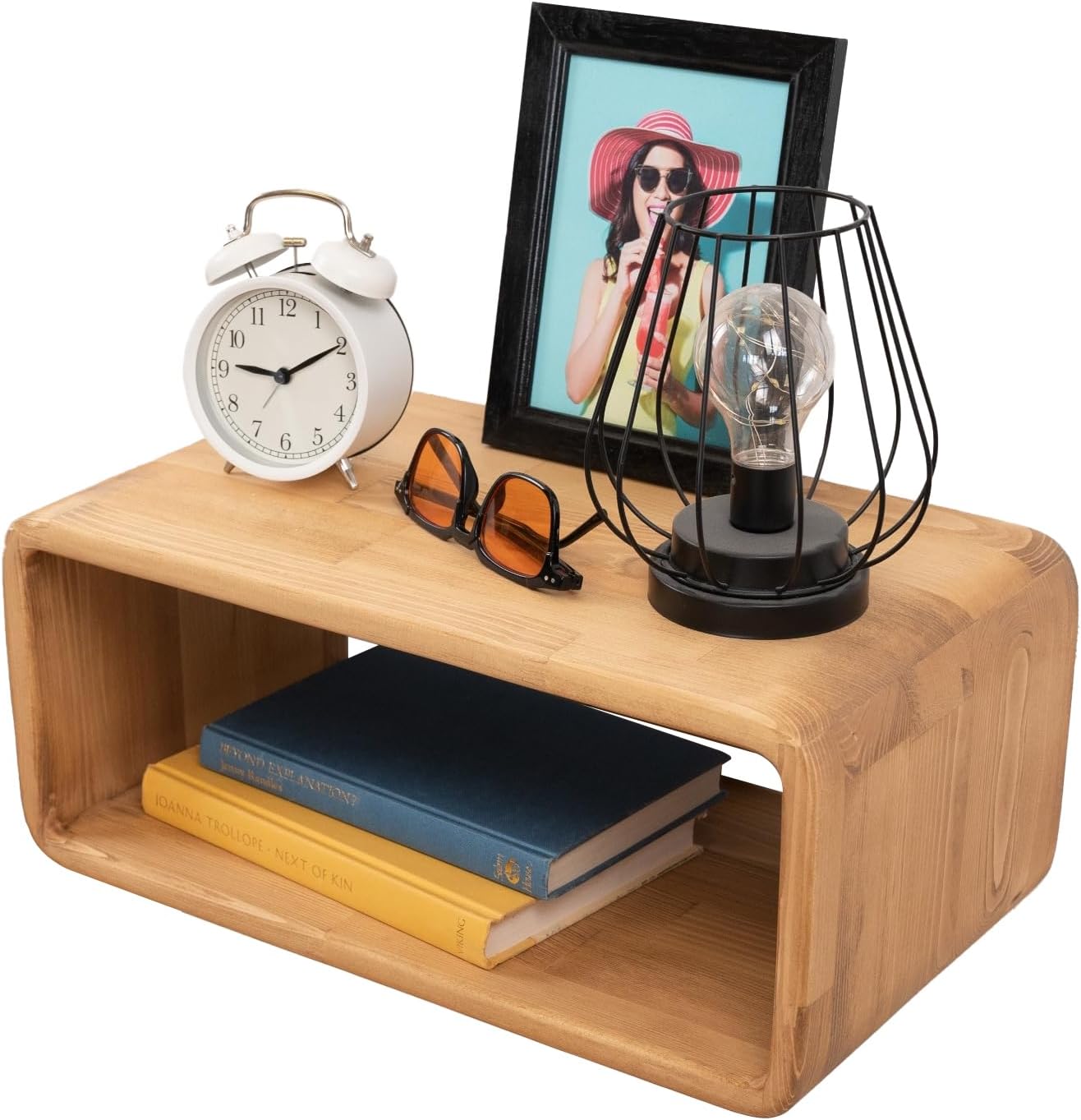 Floating Nightstand Wooden, Bedside Table, Nightstand Shelf, Handmade, Wall Mounted Bedside Shelf, Minimalist and Unique Style (Madrid)