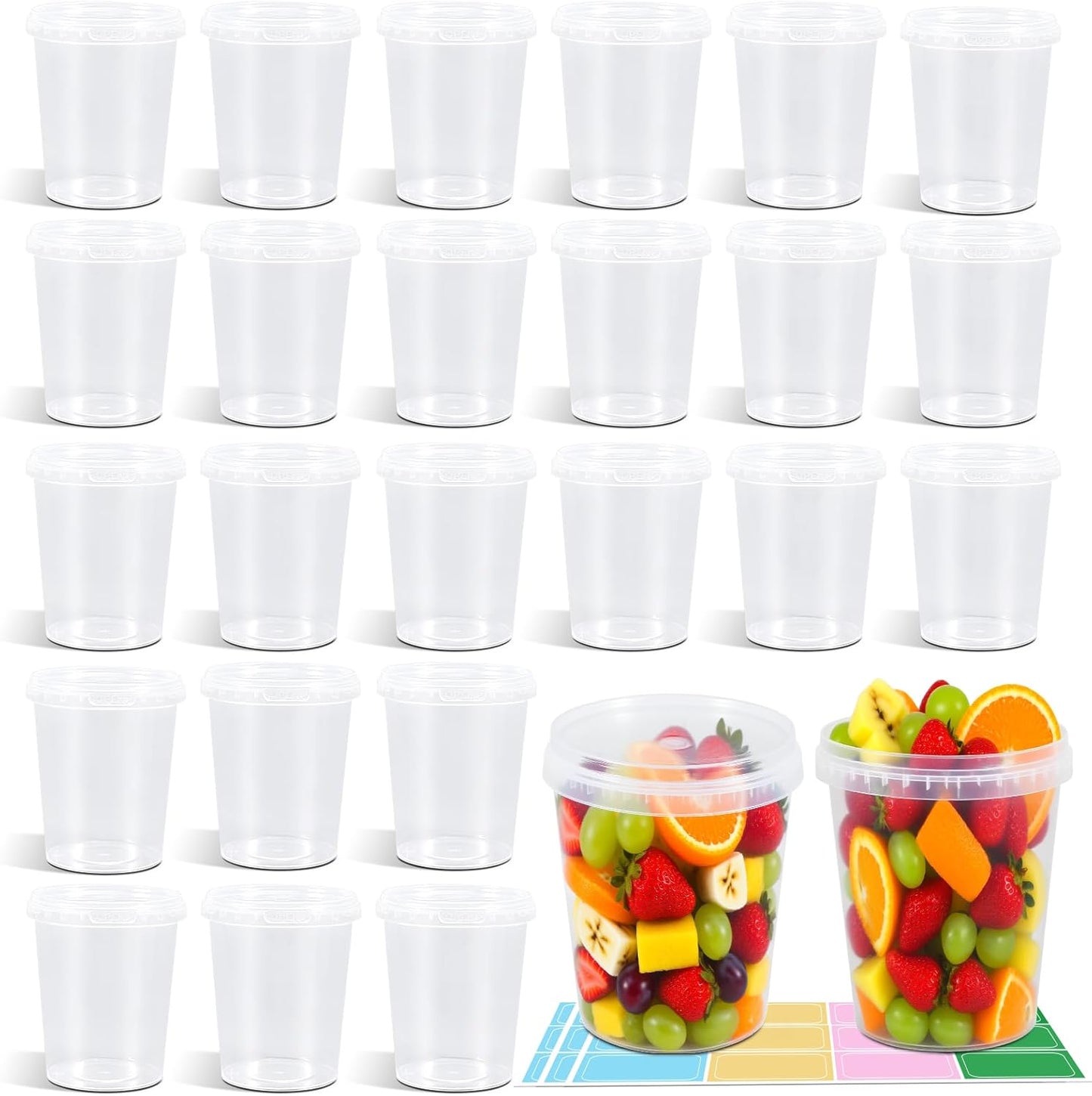 Food Storage Containers, 26 Pack 18 oz Freezer Storage Containers with Lids, Leakproof, BPA Free, Microwave & Dishwasher Safe Takeout Container - Ideal for Soup and More