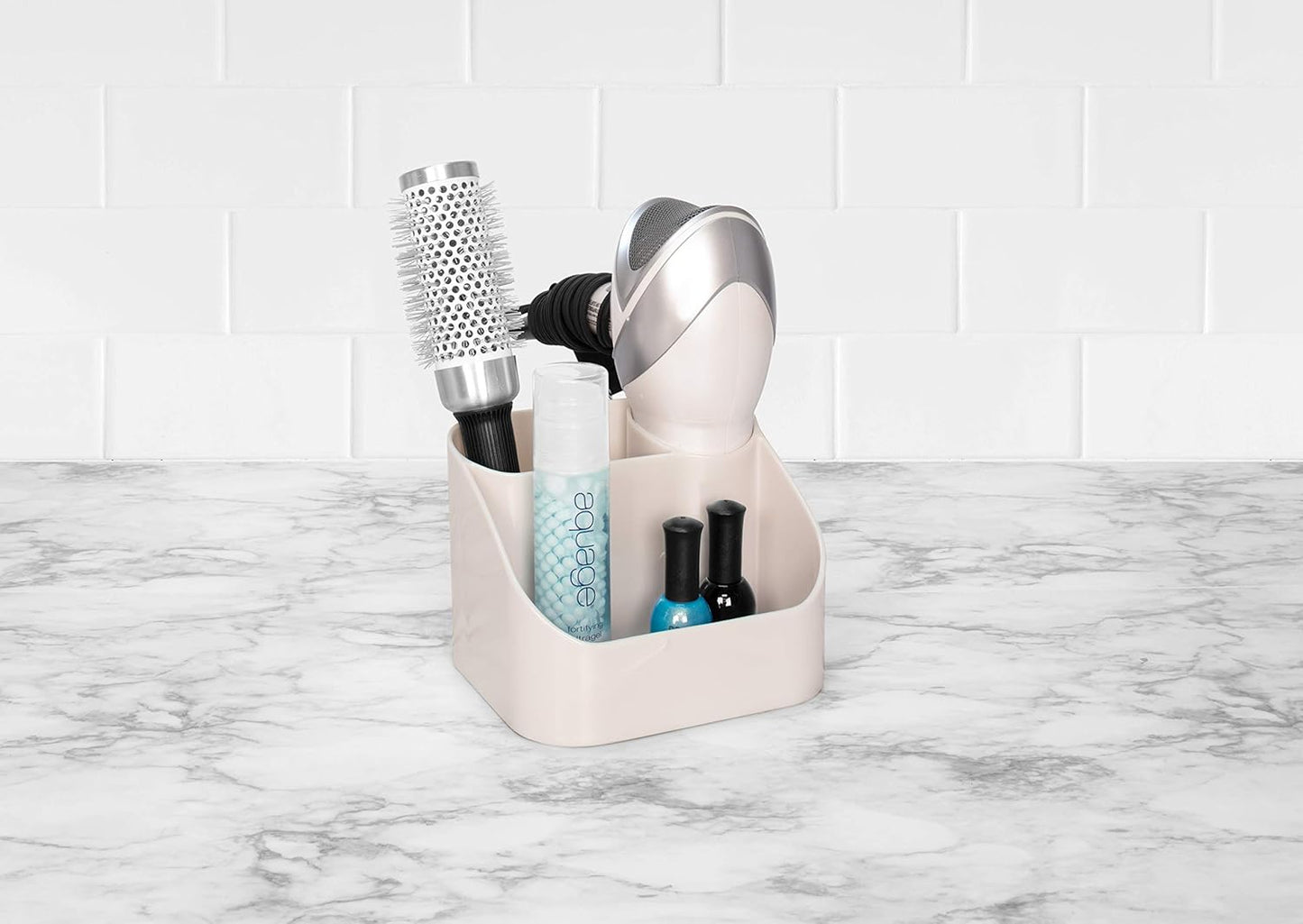 Spectrum Diversified Contour Hair Dryer & Beauty Accessory Organizer, Countertop Hair Care Caddy, Countertop Beauty Organizer, Blow Dryer Storage & Hair Styling Tool Organization