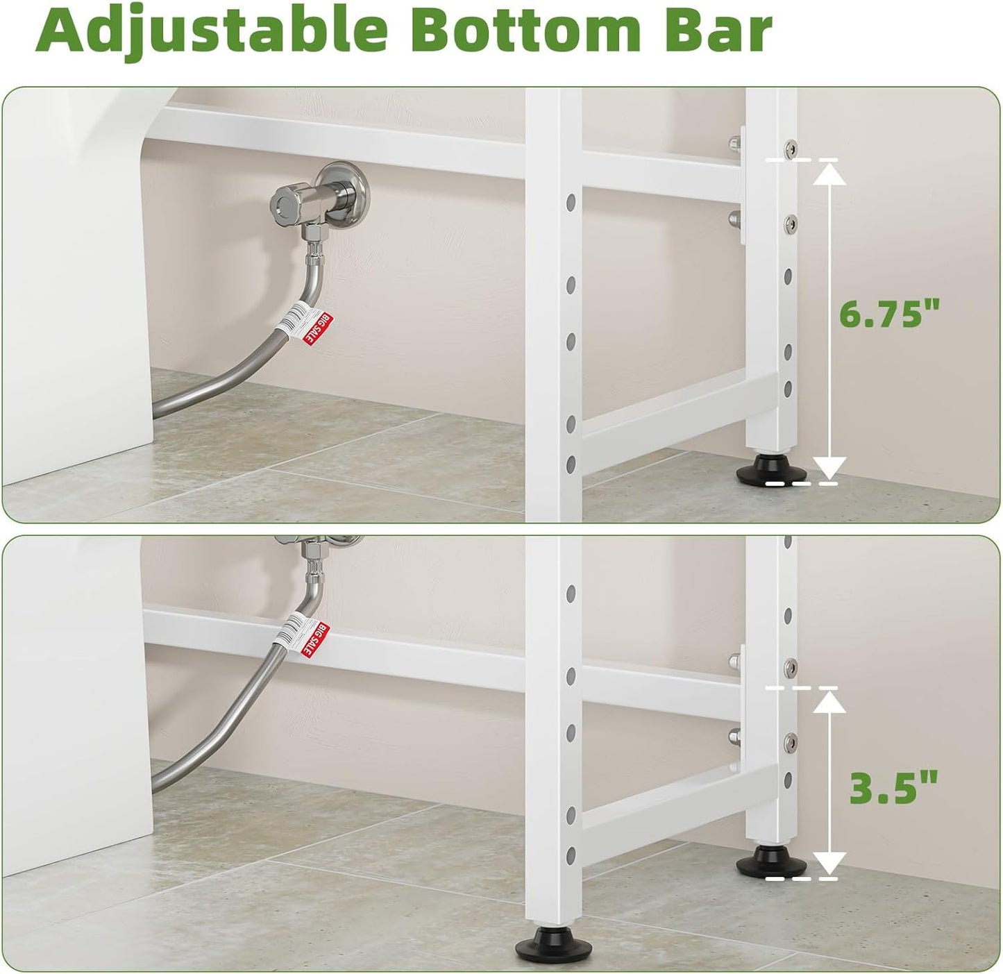 Simple Trending 8 Tier Over The Toilet Storage with Side Rack, Bathroom Organizer Metal Shelves for Towels, White