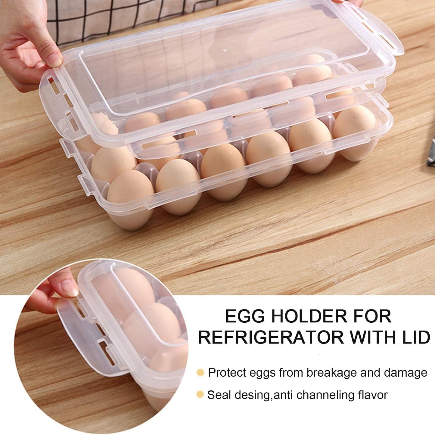 XBY-US 4 Pack Covered Egg Holders,Egg Holder For Refrigerator,travel egg Storage Container,Plastic Refrigerator Egg Trays,camping egg box,Deviled Egg Tray Carrier with Lid Fits 18X4 Eggs(72 Eggs)