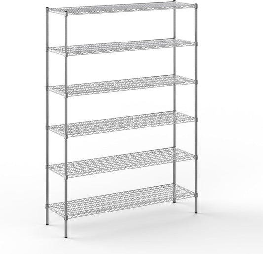 18" Deep x 60" Wide x 86" Height Wire Shelving Kit | 6-Tier | NSF Commercial Storage Rack Unit