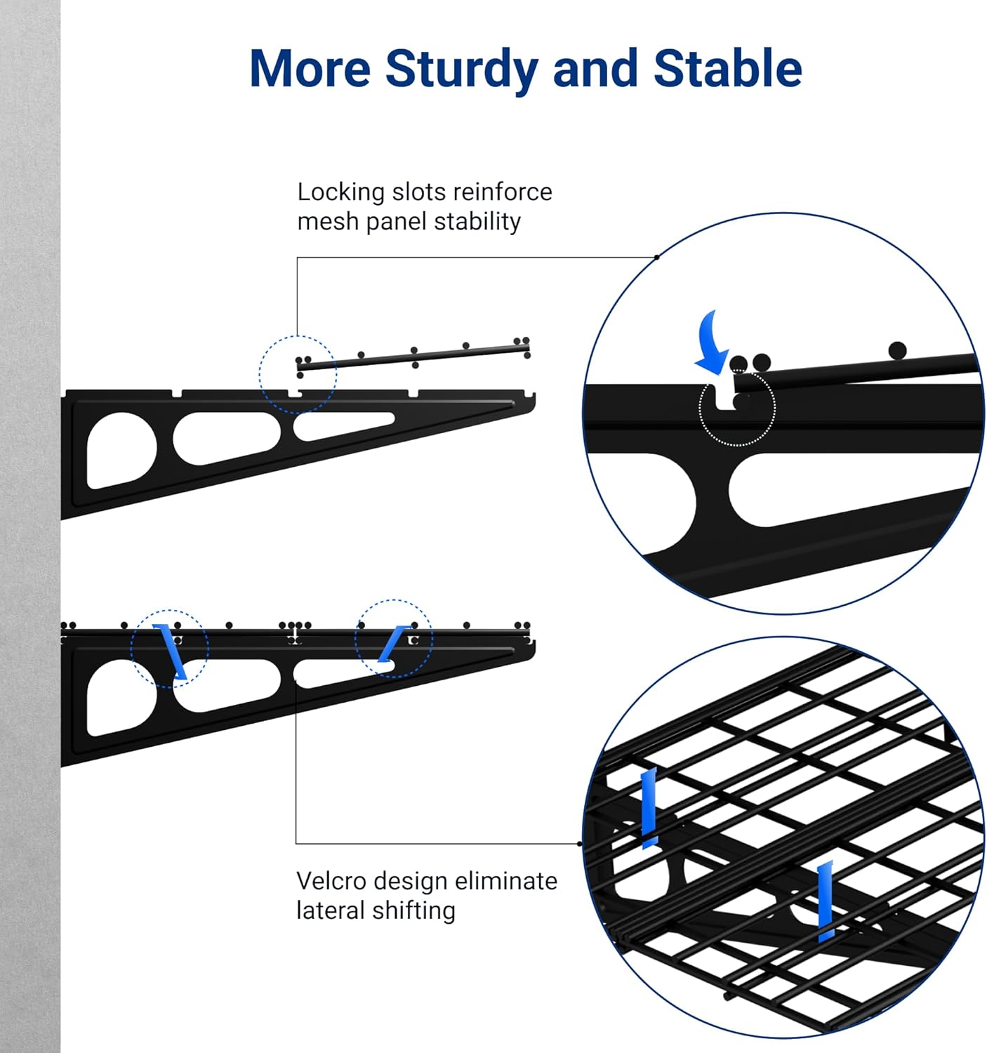 FLEXIMOUNTS 2-Pack 2x6ft Garage Shelving 24-inch-by-72-inch Wall Shelf Garage Storage Rack Floating Shelves, Black, Classic Series