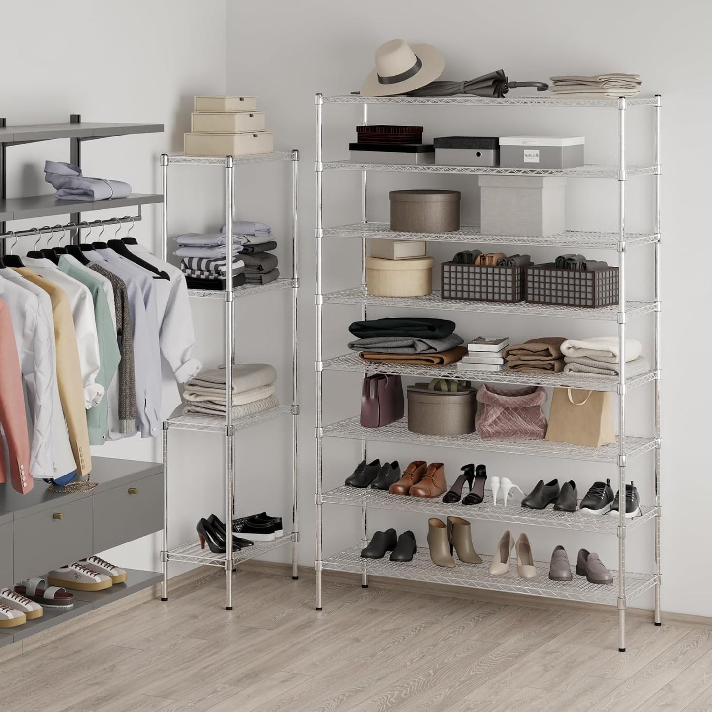 18" Deep x 54" Wide x 86" Height Wire Shelving Kit | 8-Tier | NSF Commercial Storage Rack Unit