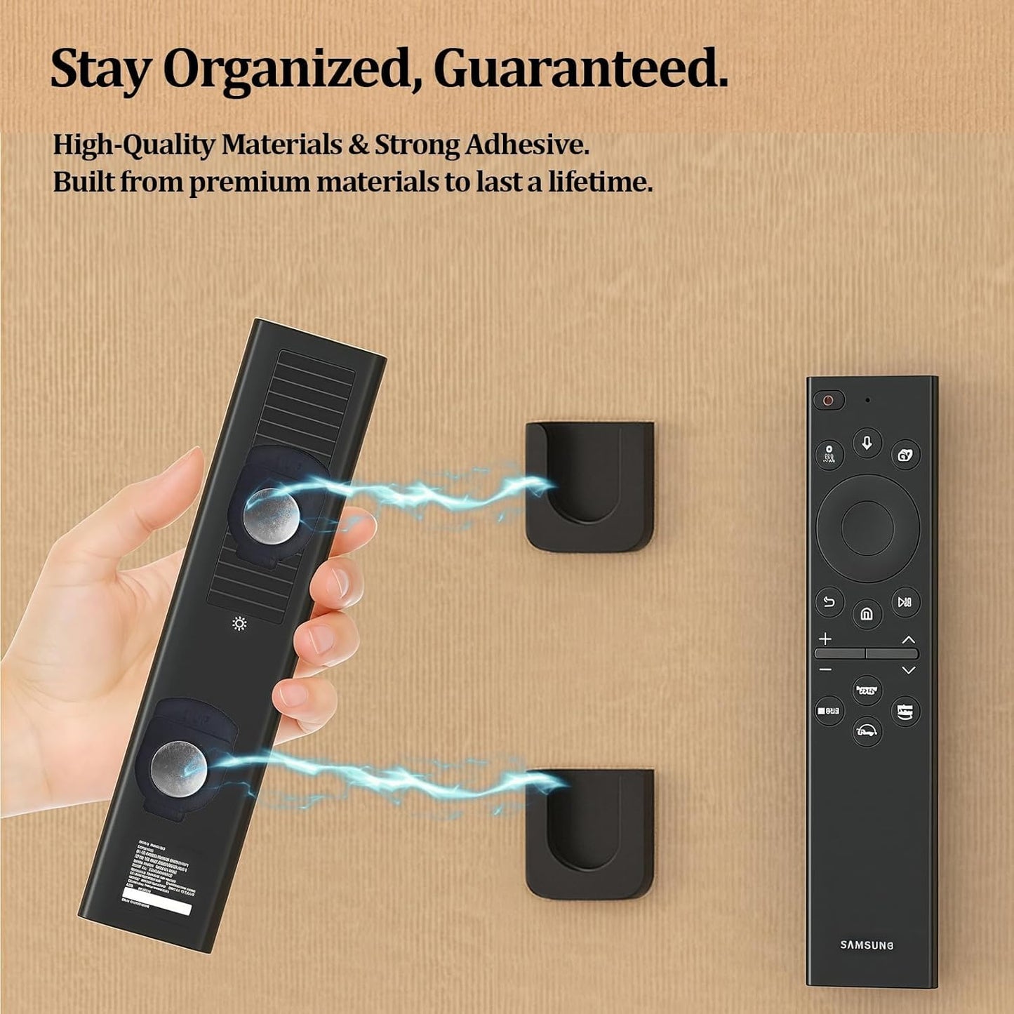 Magnetic Remote Control Holder Wall-Mounted Remote Holder Adhesive Strips Easy Installation for TV, Fan, and AC Remotes to Organize Home & Office (6 Pack)