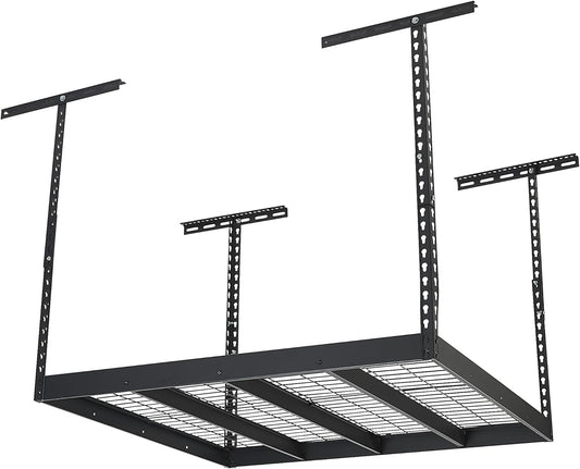 Klutch Overhead Garage Storage Rack — Adjustable Height, 48in.L x 48in.D x 23–37in.H