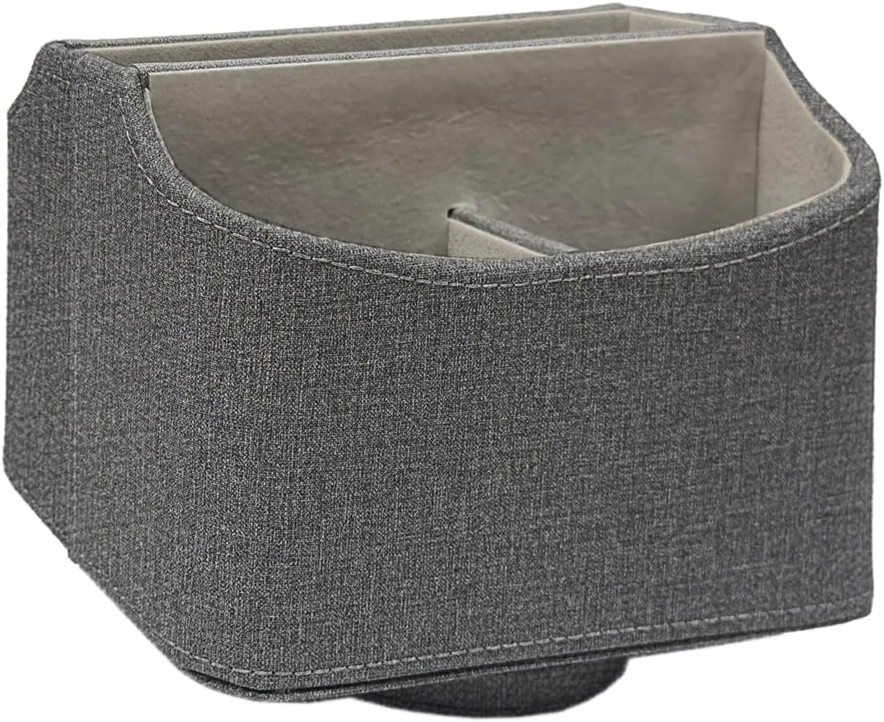 UnionBasic Rotating Desk Organizer, 360 Degree Desk Spinning Caddy, Desktop TV Guide/Mail/Media/Remote Controller Holder Organizer, Grey Linen Texture