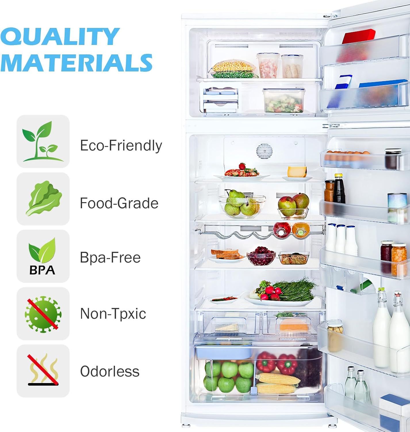 Drawer Liners, Waterproof Shelf Liner, Anti-Slip Non-Adhesive BPA Free Kitchen Cupboard Cabinet Liner Refridge Fridge Mats Sink Protector Strong Durable for Home (White/15.7in x 20Ft)