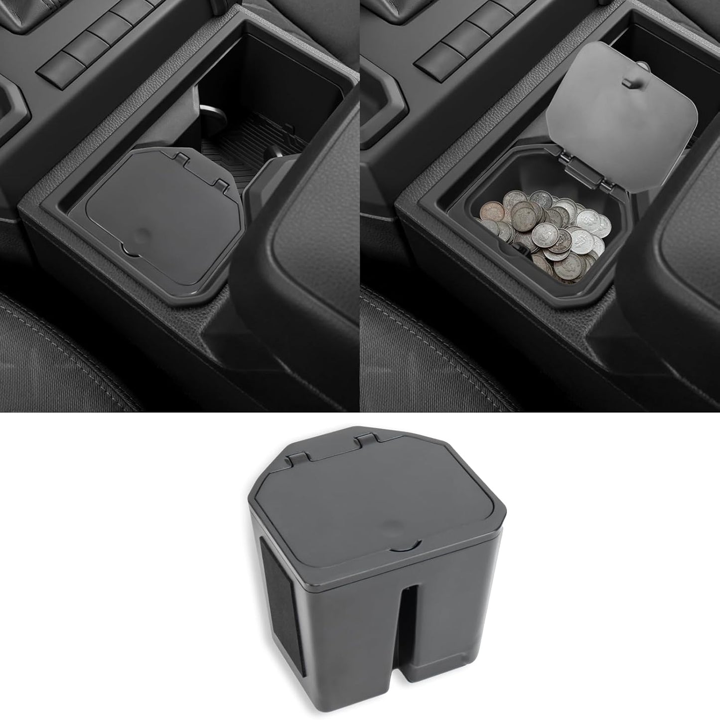 Center Console Coin Holder Organizer Compatible with 2024 2025 2026 Toyota Tacoma/ 2025 2026 Toyota 4Runner Storage Box Insert for Cup Holder Interior Accessories