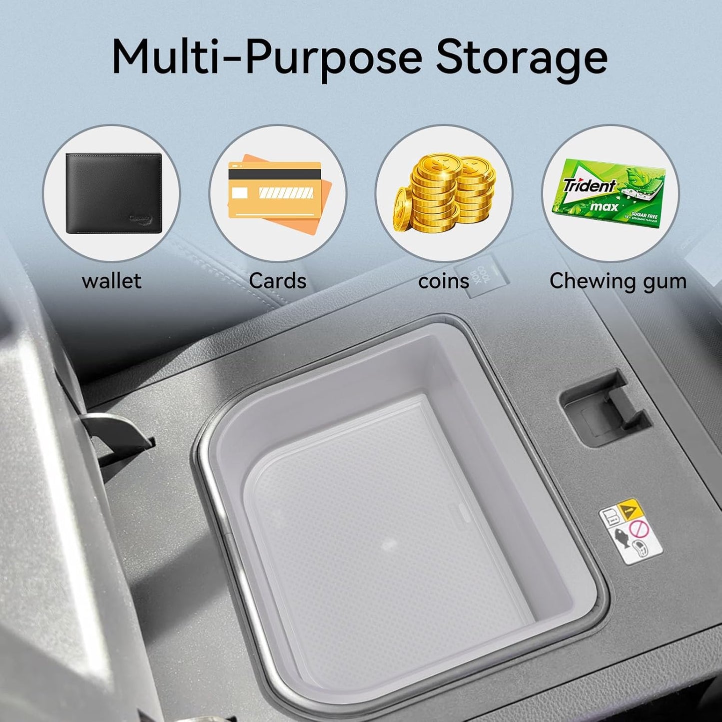 SMABEE Center Console Cool Box Organizer for Toyota Land Cruiser Prado 250/ Lexus GX 550 2024 2025 2026 Armrest Storage Box ABS Insert Tray Accessories (Only Fit Cool Box) - Frosted White