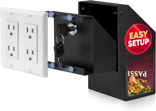 Elder Welder® Electrical Outlet Hidden Wall Safe | 100% Real Wall Plate Included | Easy to Install | Hidden Safe for Money | Wall Safes Between Studs | Secret Storage | Invisible Safe