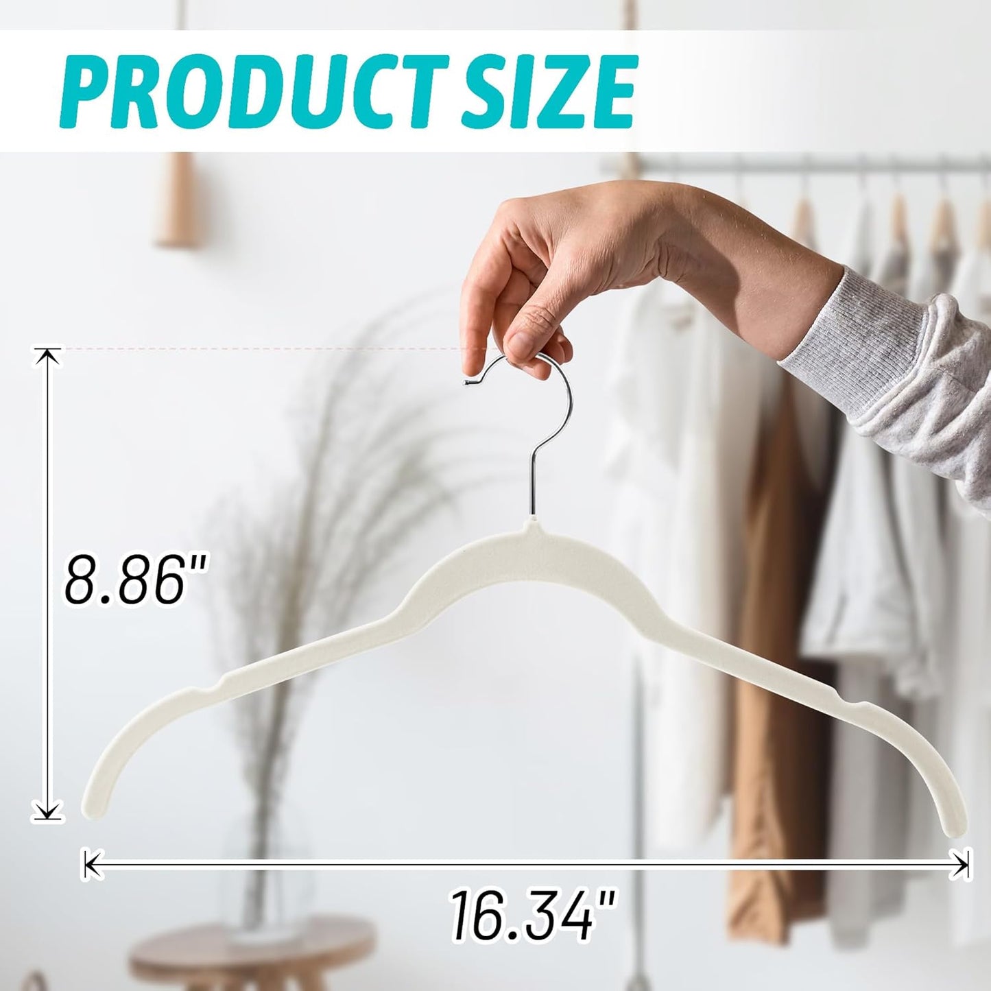 Premium Velvet Shirt Hangers 30 Pack, Non-Slip 360° Swivel Hook Slim Flocked Coat Hanger, Space Saving Felt Hanger for for Tank Top, Blouses, Strappy Dresses