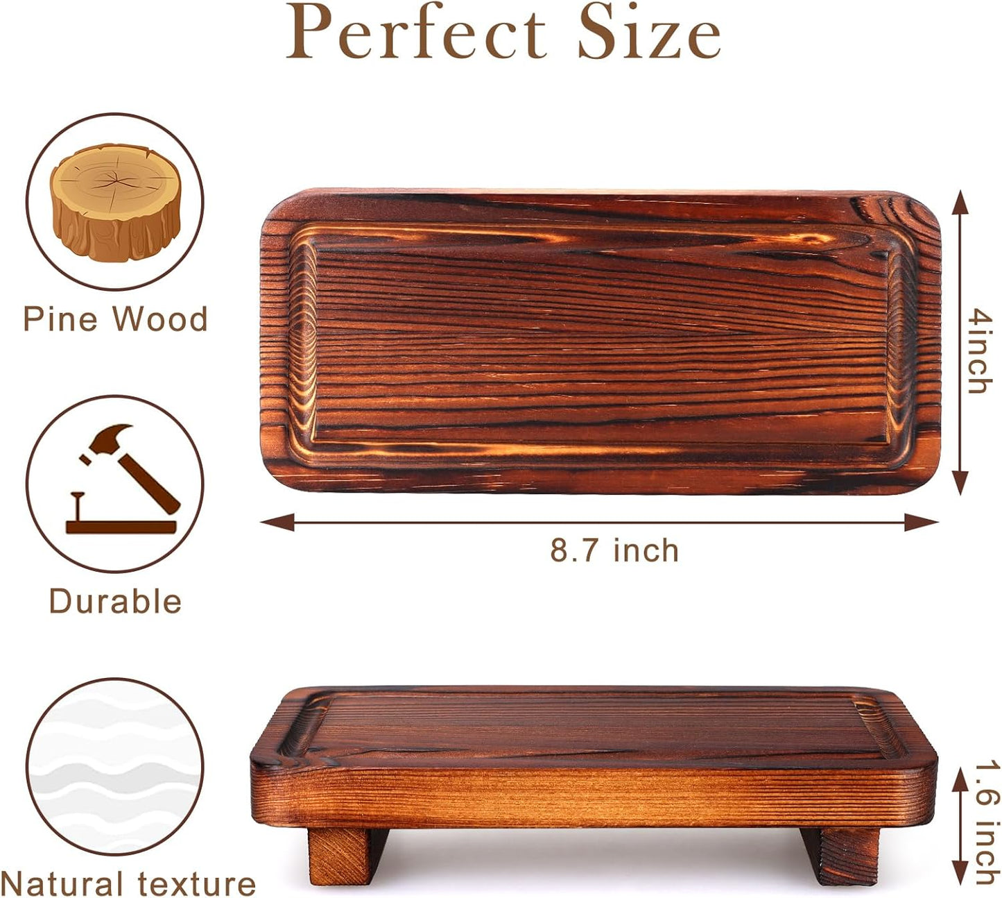 Small Kitchen Sink Soap Tray for Counter Dish Soap Dispenser Holder Wooden Pedestal Stand for Bathroom Counter Decor Farmhouse Wood Risers Display Stands Kitchen Accessories Countertop Vanity Tray