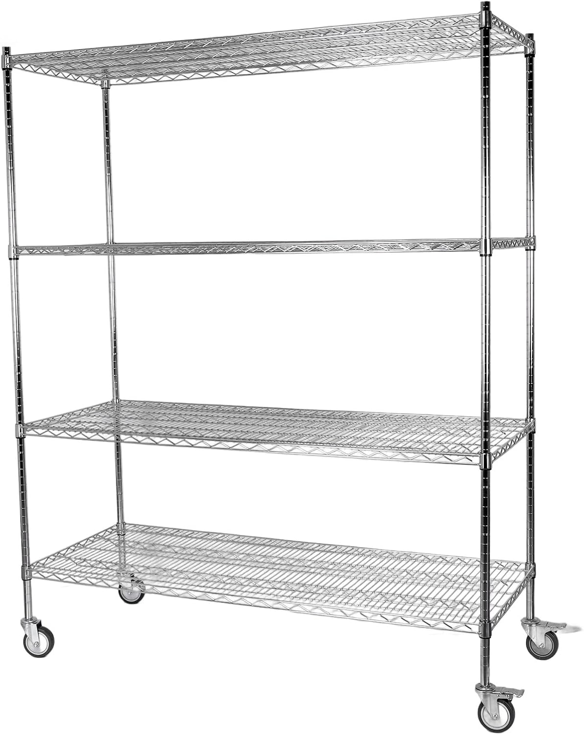 5-Tier 70.87x59.76x23.98in Heavy Duty Steel Storage Rack Each Layer Support 250KG Shelving Units and Storage Rack with Wheels for Warehouse Garage Hospital Commercial Space