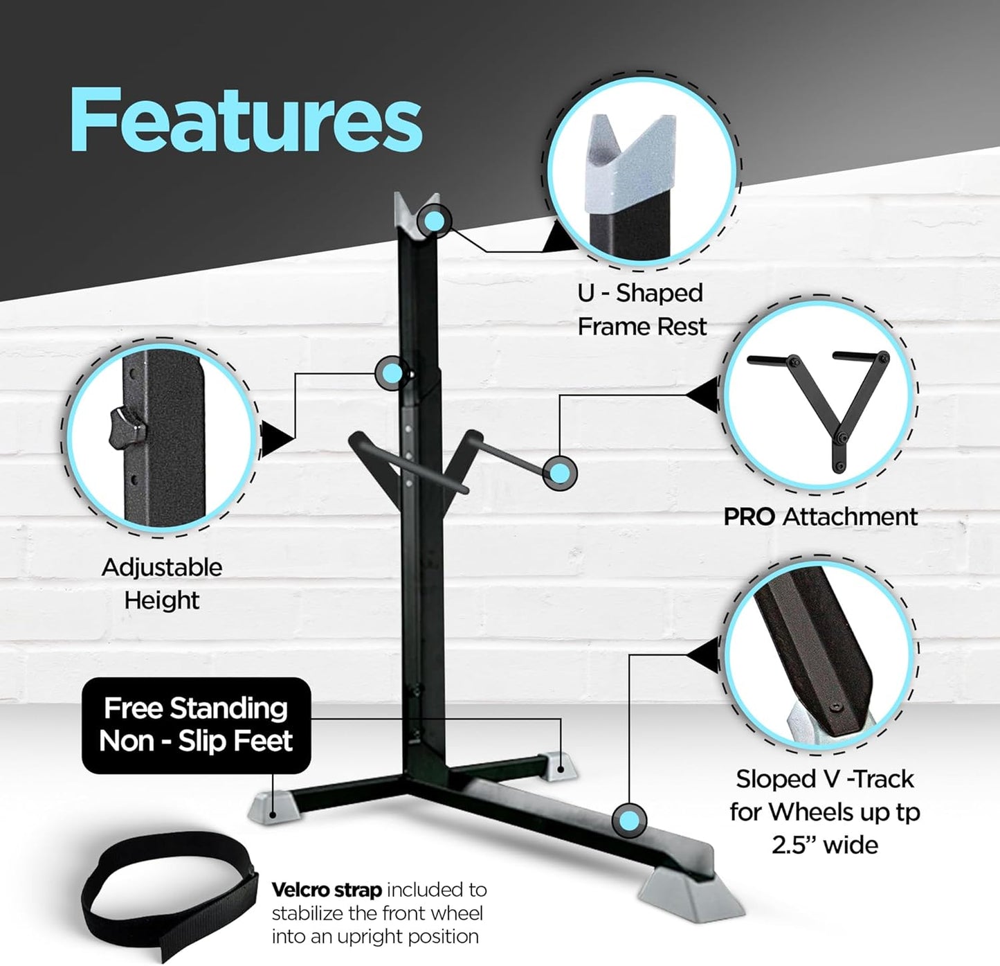 Bike Nook Bike Stand & Vertical Storage Rack The Original Vertical Bicycle Floor Stand for Garage Storage and Indoor and Outdoor use, Perfect Bike Accessories for Small Spaces with No Drilling