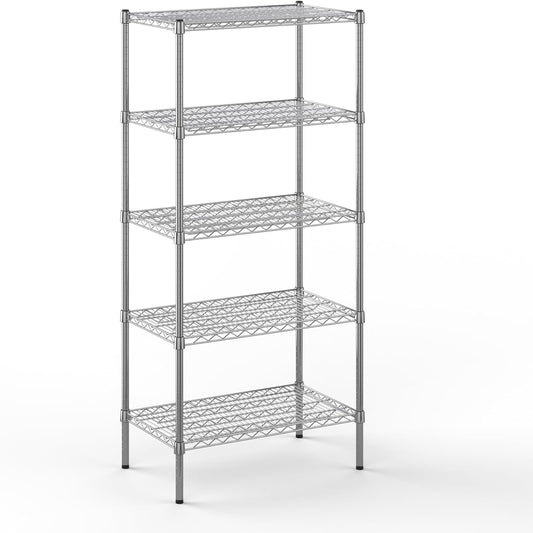 18" Deep x 30" Wide x 64" Height Wire Shelving Kit | 5-Tier | NSF Commercial Storage Rack Unit