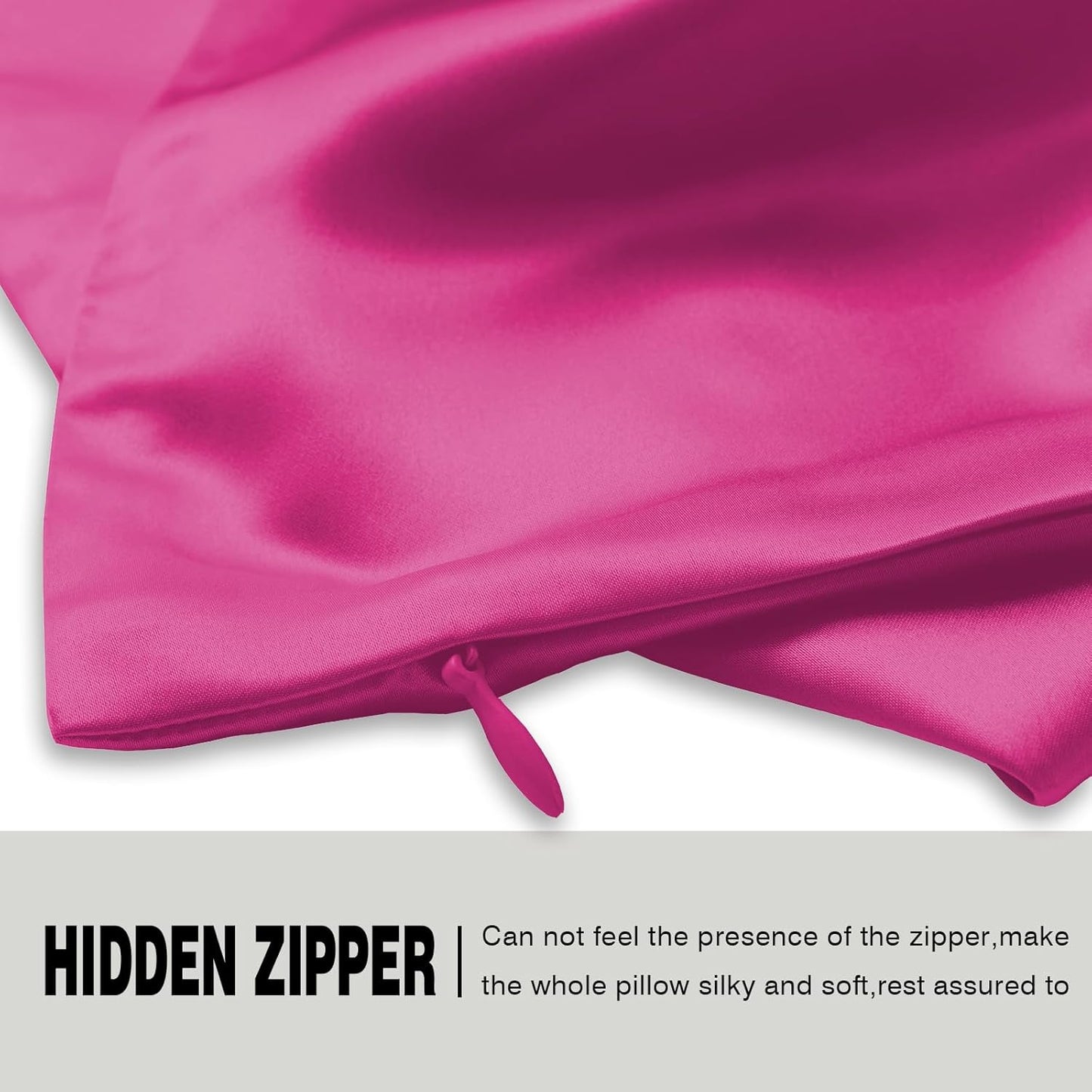 Mulberry Silk Pillow Cases for Hair and Skin Queen Size Silk Pillowcase with Zipper Soft Breathable Smooth Cooling Satin Silk Pillow Covers for Sleeping (Hot Pink,20"X 30",1Pcs)