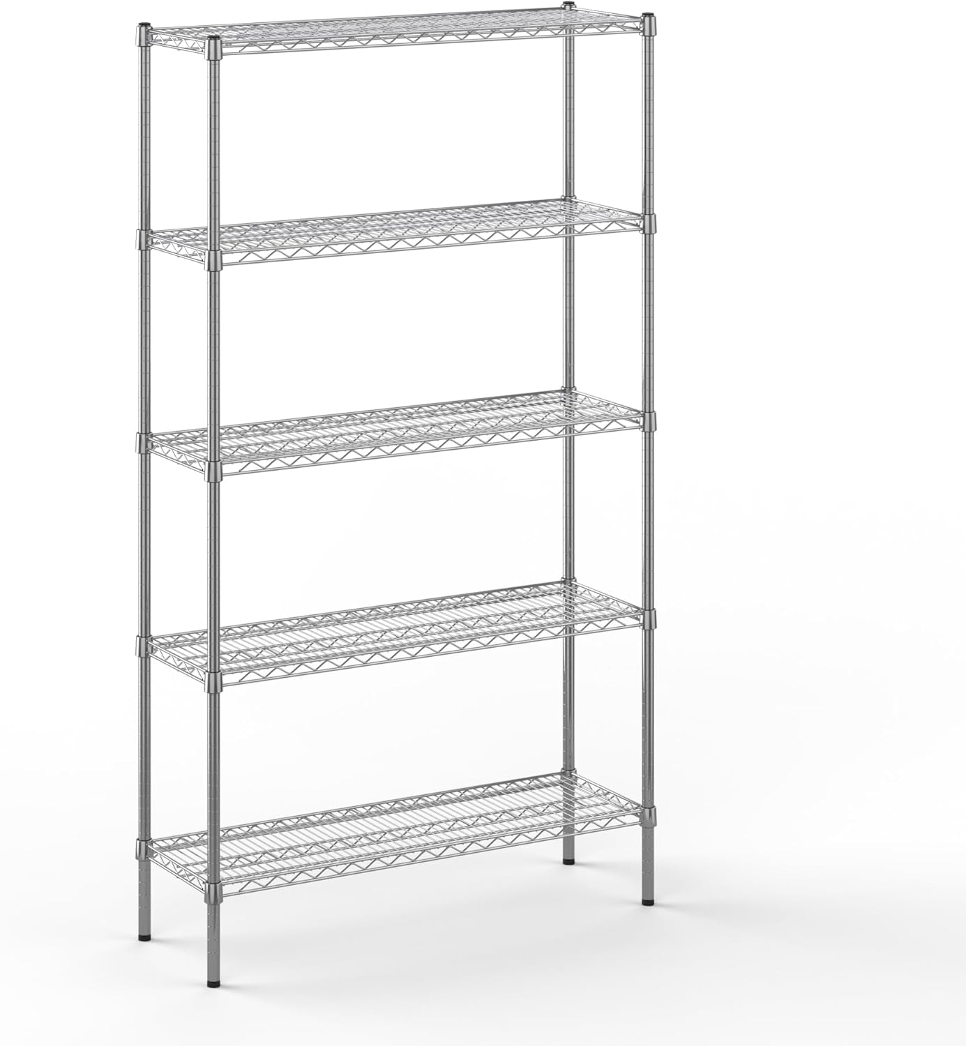 14" Deep x 42" Wide x 74" Height Wire Shelving Kit | 5-Tier | NSF Commercial Storage Rack Unit