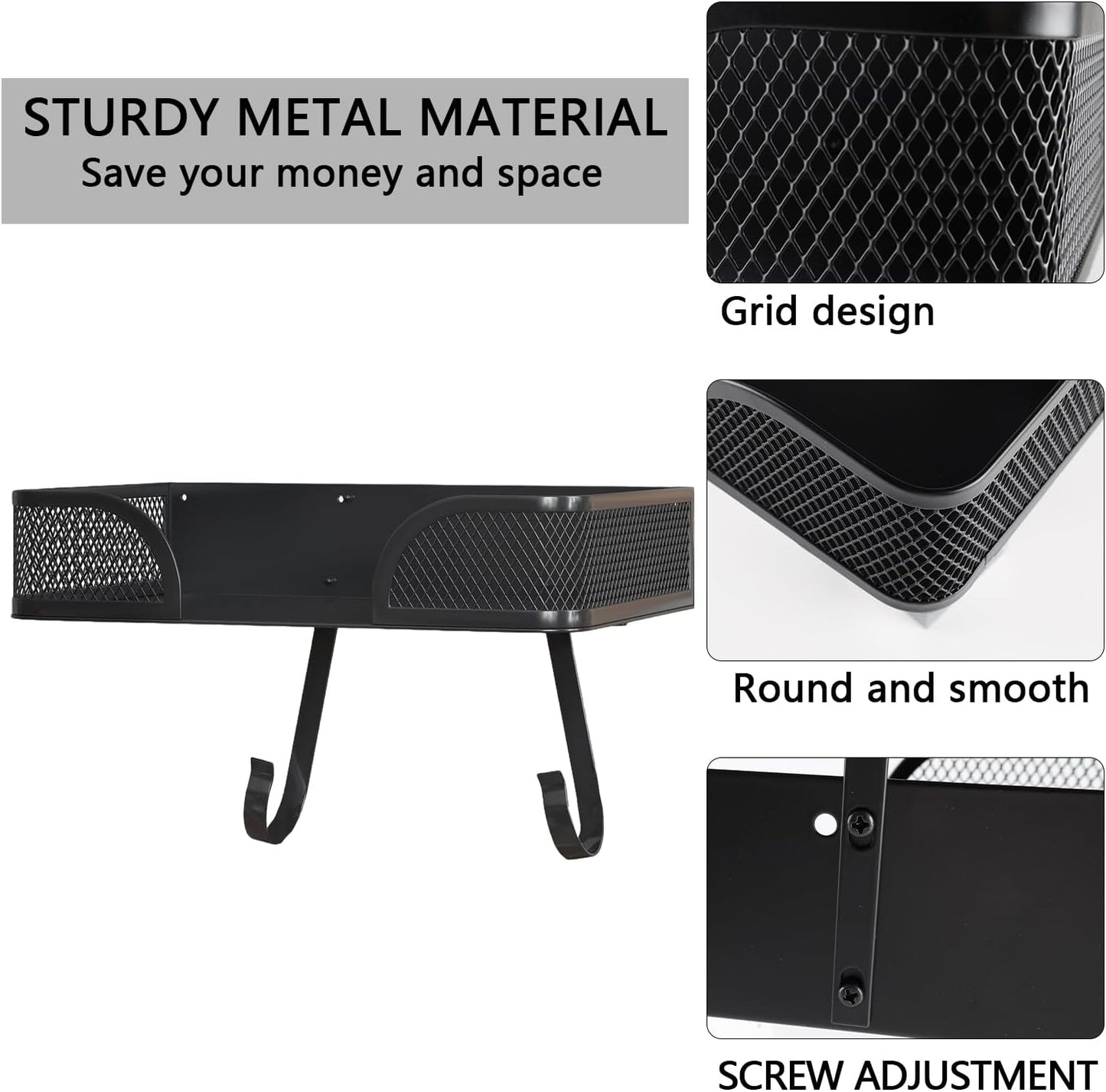 Ironing Board Holder Wall Mount,Laundry Room Organization and Storage,Adjustable T&V Shaped Space Saving Ironing Board Hanger,Laundry Room Decor and Accessories,Black