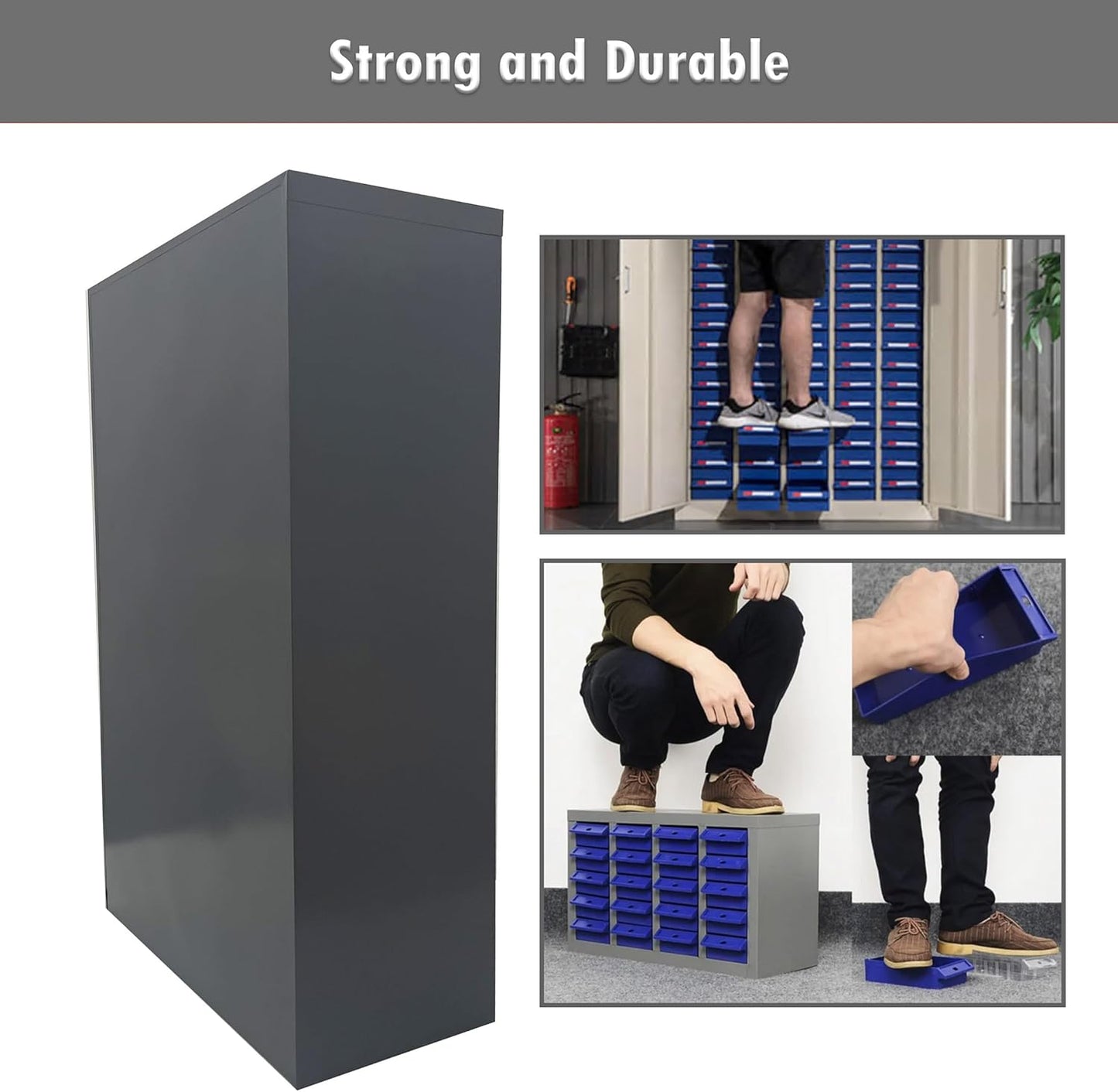 INTSUPERMAI Parts Cabinet 48 Drawers with Door Component Storage Parts Drawers Cabinet Tool for Screws, Nails, Beads,Nuts Blue Drawers