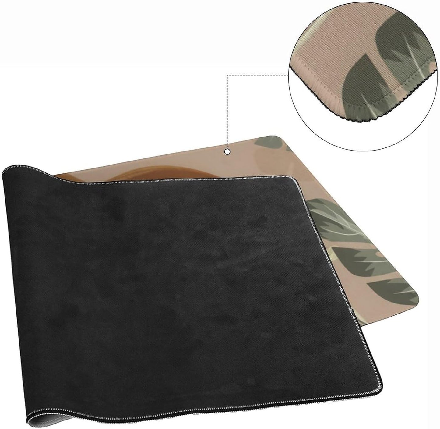 Elegant Lady Tropical Large Mouse Pad, Vintage Aesthetic Gaming Desk Mat, XXL Keyboard Desk Pad Mat for Desktop, 35.4"x15.7" Non-Slip Base Big Mousepad with Stitched Edges
