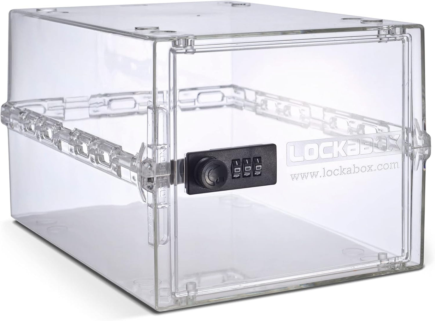 Lockabox One™ | Premium Lock Box | Medium Combination Lock Box For Food, Medicine & Home Safety | External Size 12 x 8 x 6.6 inches (Crystal)