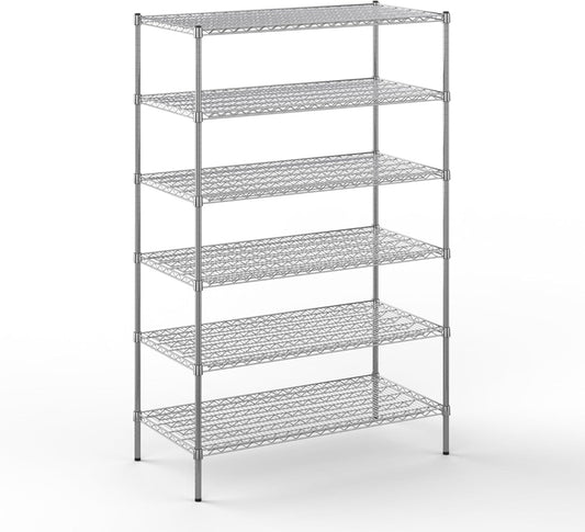 24" Deep x 48" Wide x 74" Height Wire Shelving Kit | 6-Tier | NSF Commercial Storage Rack Unit