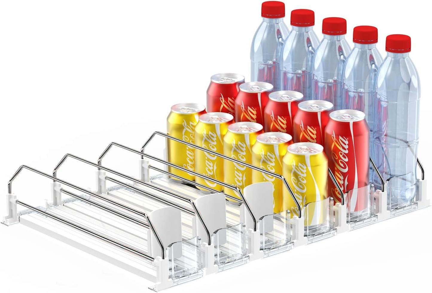Soda Can Dispenser for Refrigerator,Automatic Pusher Glide Refrigerator Organizer and Adjustable Width - Storage 30 Cans