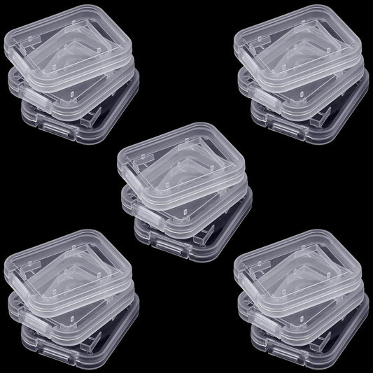 NUOMI 15Pcs SD/SDHC Memory Card Case Holder, Standard SD Plastic Storage Boxes, Clear Compact