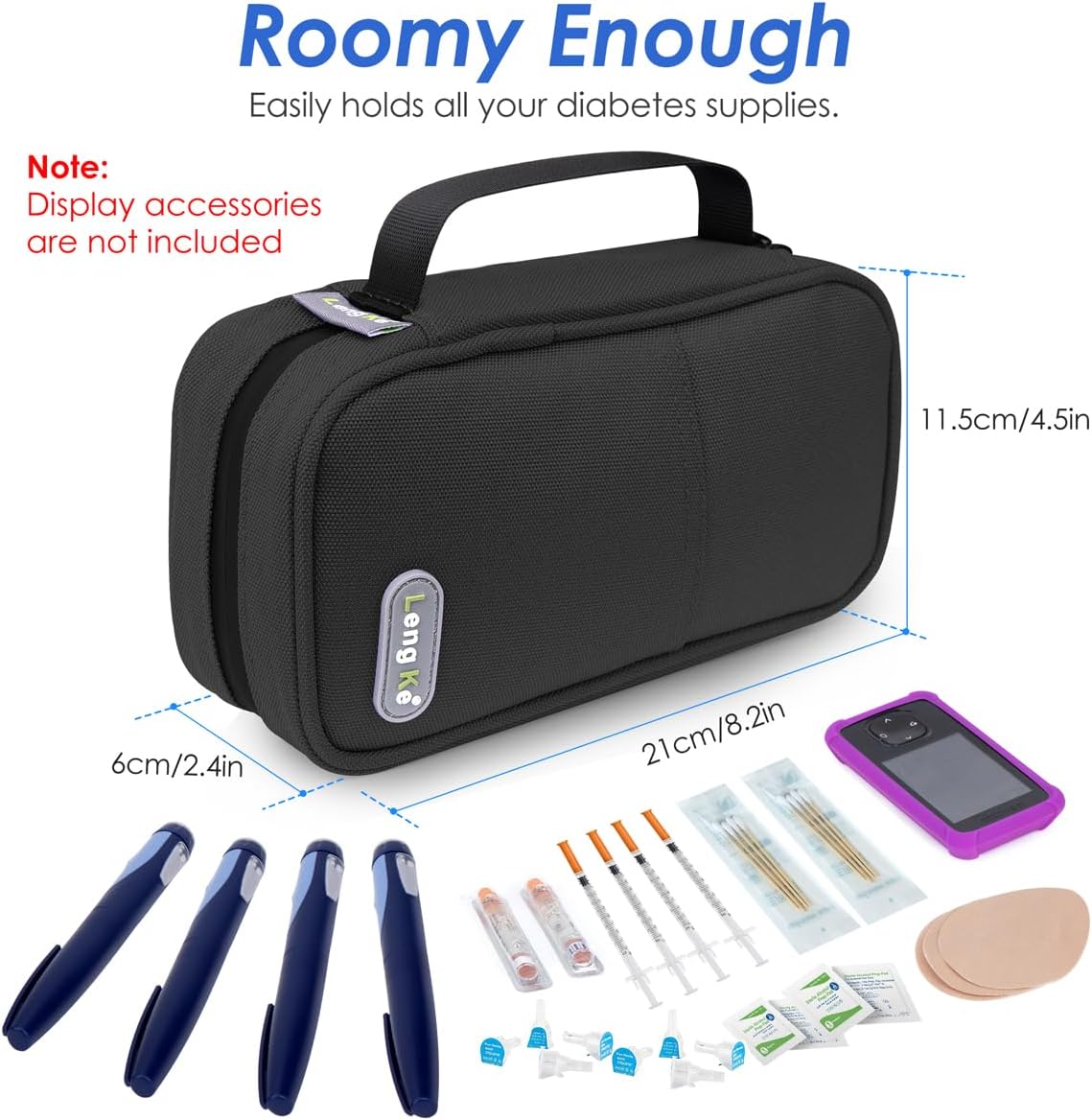 YOUSHARES Insulin Cooler Case - Travel Medicine Cooler Bag for Diabetes Supplies, Insulin Pen Case with 2 TSA Approved Gel Ice Packs (Black)